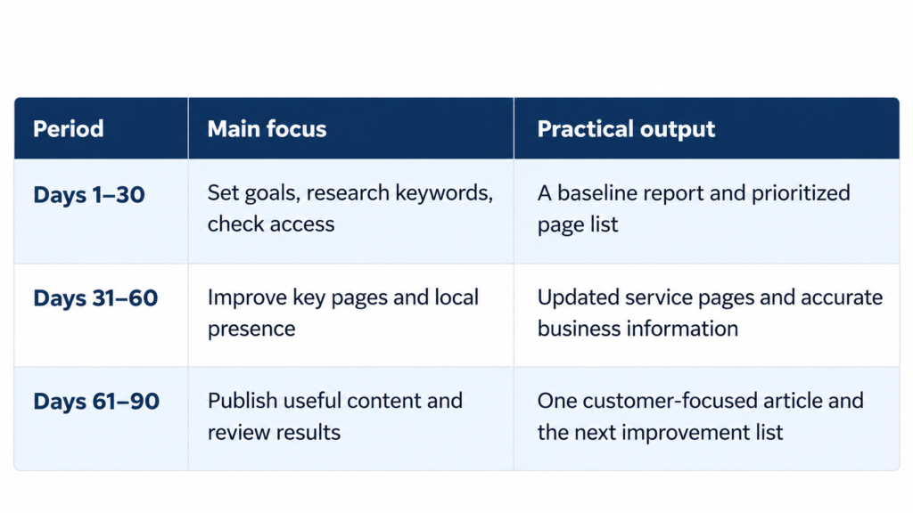 Small Business SEO Roadmap for the First 90 Days